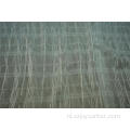Polyester chiffon crinkle zilver lurex streep dobby stof